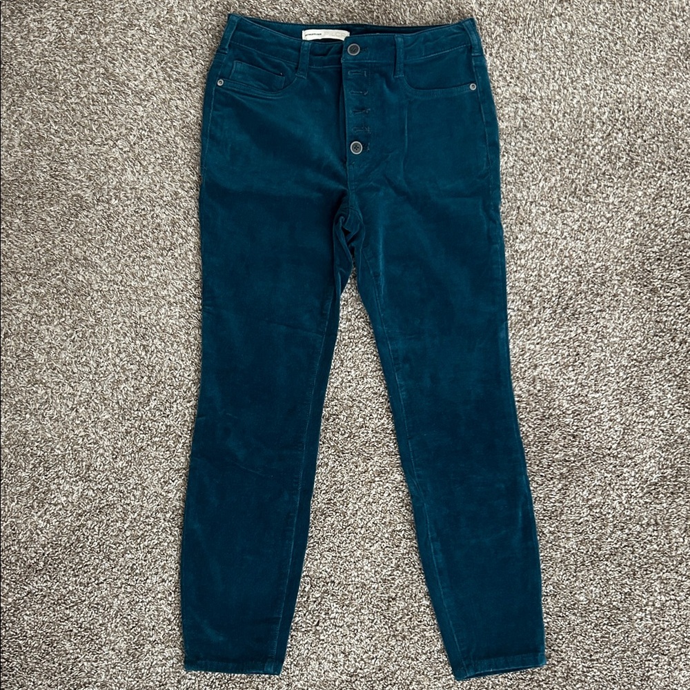 Anthropologie: Teal Corduroy Pants - Picture 1 of 6
